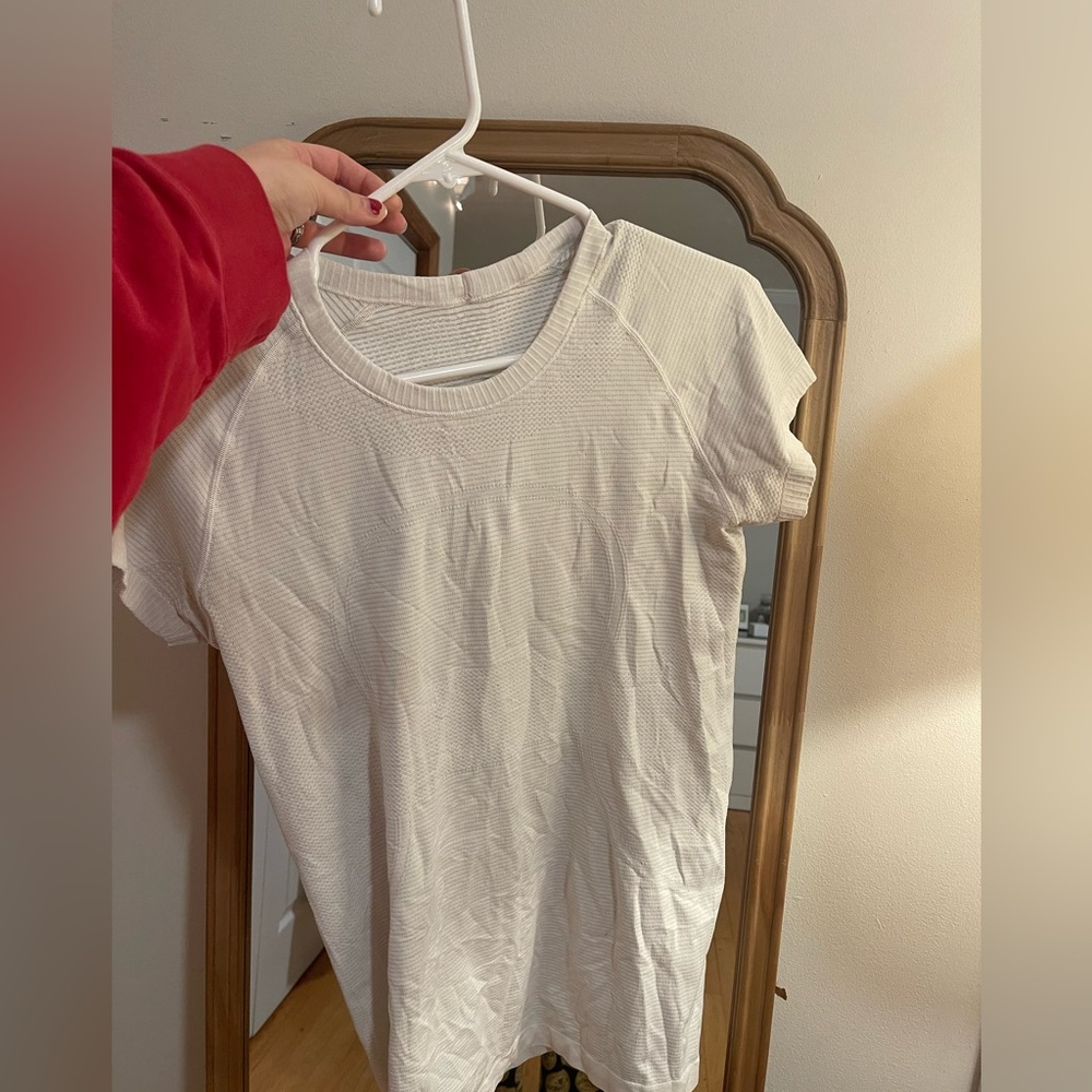 White Lululemon workout T shirt